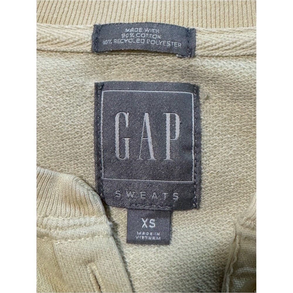 Gap Vintage Soft Henley Sweatshirt Butter Cream Button Placket Raglan XS - Picture 4 of 7